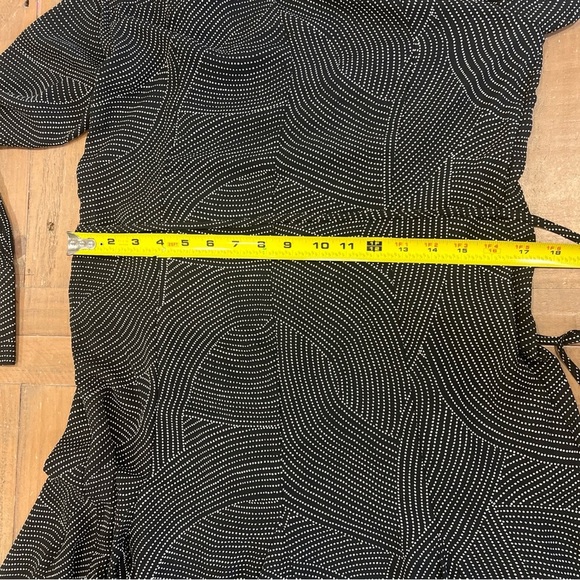 Madewell Tie Waist Midi Dress Black Dot Small Fit Flare Button Front Academia - Picture 8 of 10